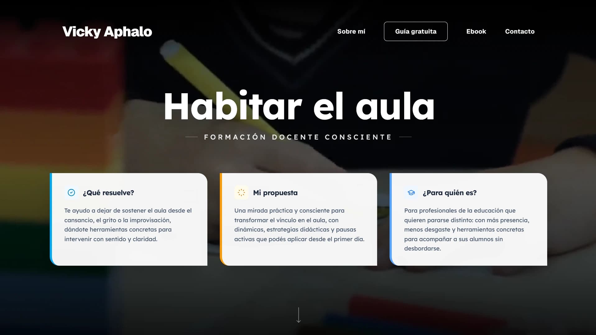 Proyecto de identidad digital para Vicky Aphalo - educación & bienestar
